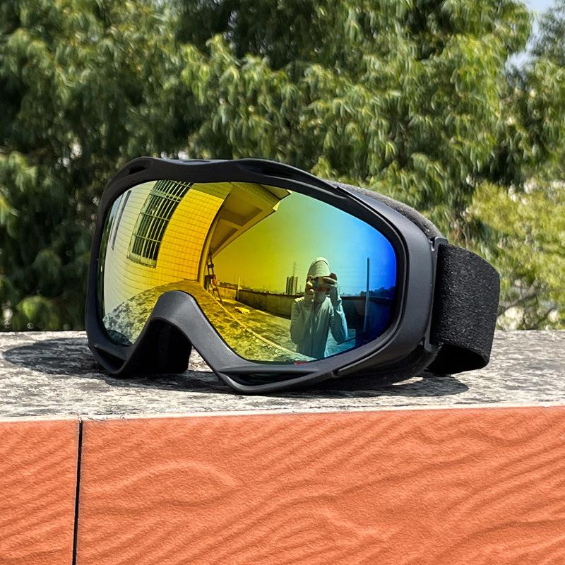 Ski goggles for men and women, adult-sized, with cylindrical lenses, double-layered anti-fog and windproof design, and a clip-on feature for