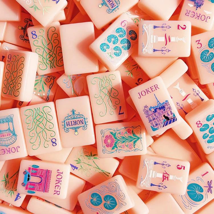 American Pink Paris-Style Acrylic Mahjong Set