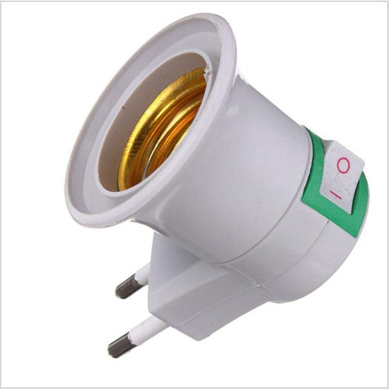 1PC Praktische E27 LED-Licht-Buchse zum EU-Stecker-Halter-Adapter-Konverter EIN/AUS