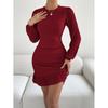Tooxika 2024 New Sexy Slim Hip Fishtail Skirt OL Temperament Commuting Round Neck Long Sleeve Dress
