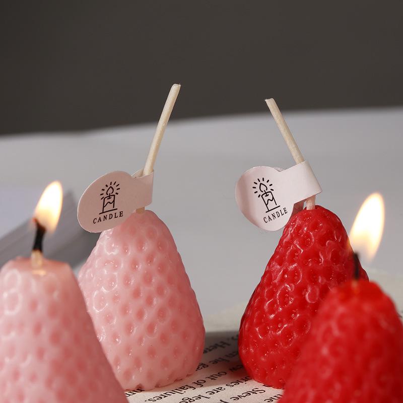 Handcrafted Strawberry Scented Candles for Home Decor and Wedding Favors