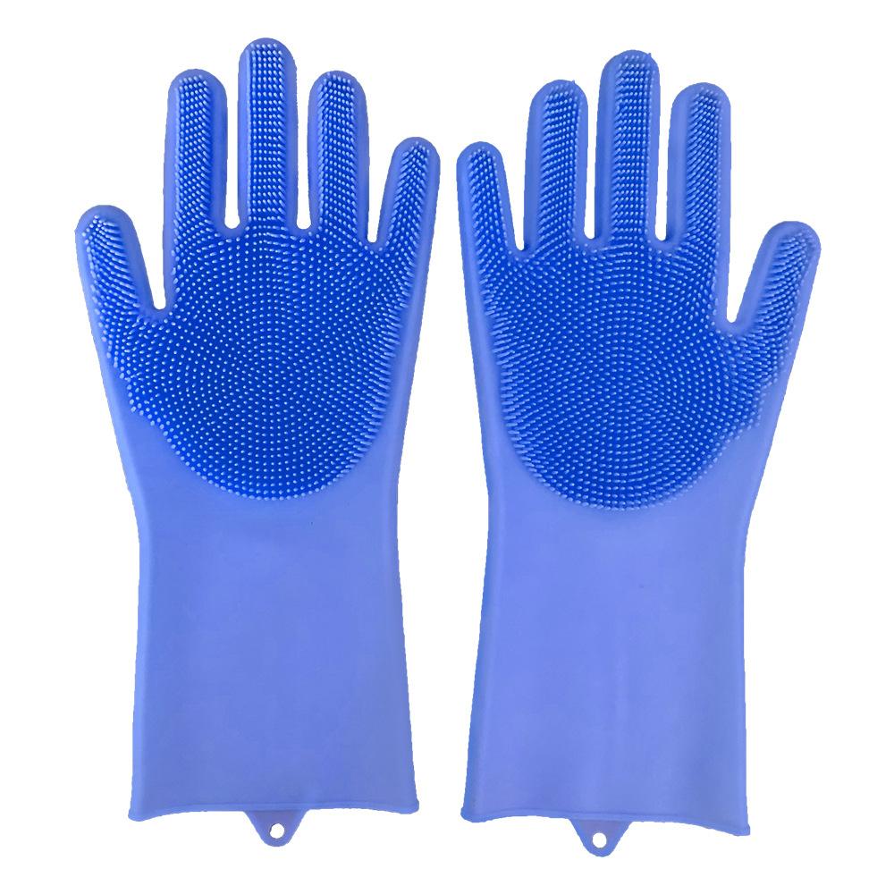 Silicone Cleaning Gloves Multifunction Magic Dish Washing Gloves for Kitchen Household Scrubbing Brush Hand Protector Tool