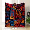 Abstract Geometric Motifs with Vibrant Red, Blue, and Orange Shapes. for All Seasons Blanket Lunch Break Throw Gift