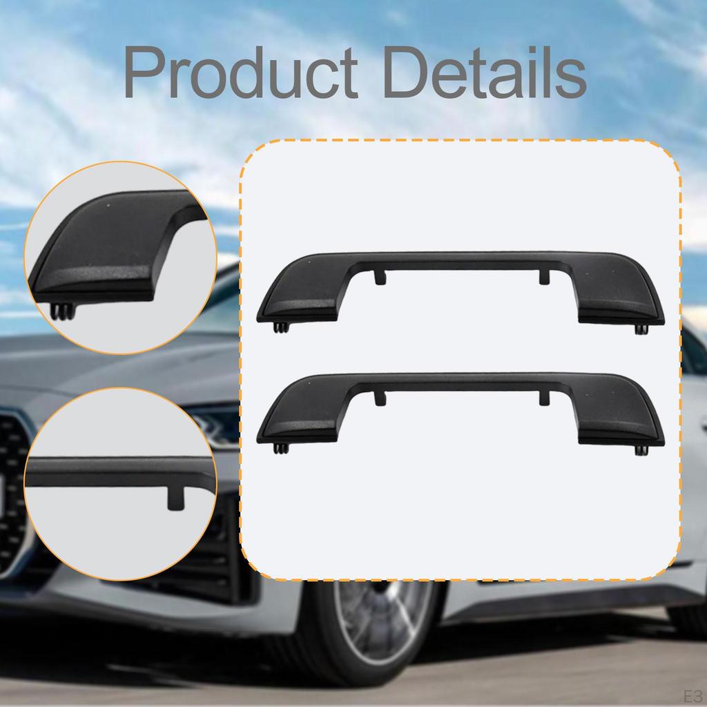 2 Pieces Door Handle Cover Accessory 51218122442 Black Trim for E34 Replace Parts