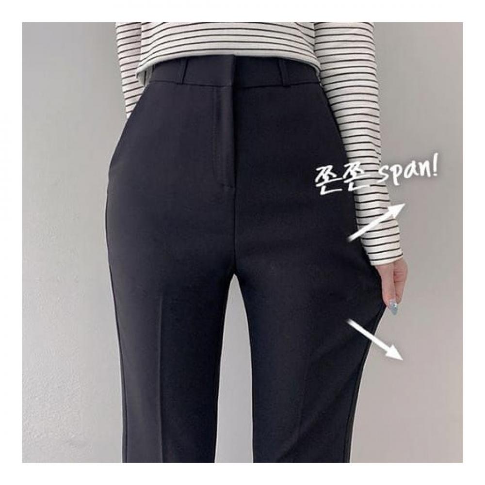 The Pink Women High Waist Hidden Banding Buckle Bootcut Slacks