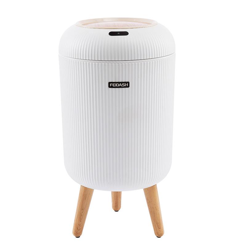 Intelligenter Induktions-Mülleimer, Automatischer Klappdeckel-Mülleimer im Light Luxury Stil, Hohe Kunststoffbasis für Küche, Bad, Schlafzimmer, Zuhause