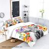 3-piece rural farm style cow flower pattern printed down duvet cover (1 duvet cover+2 pillowcases, no core) bedding set