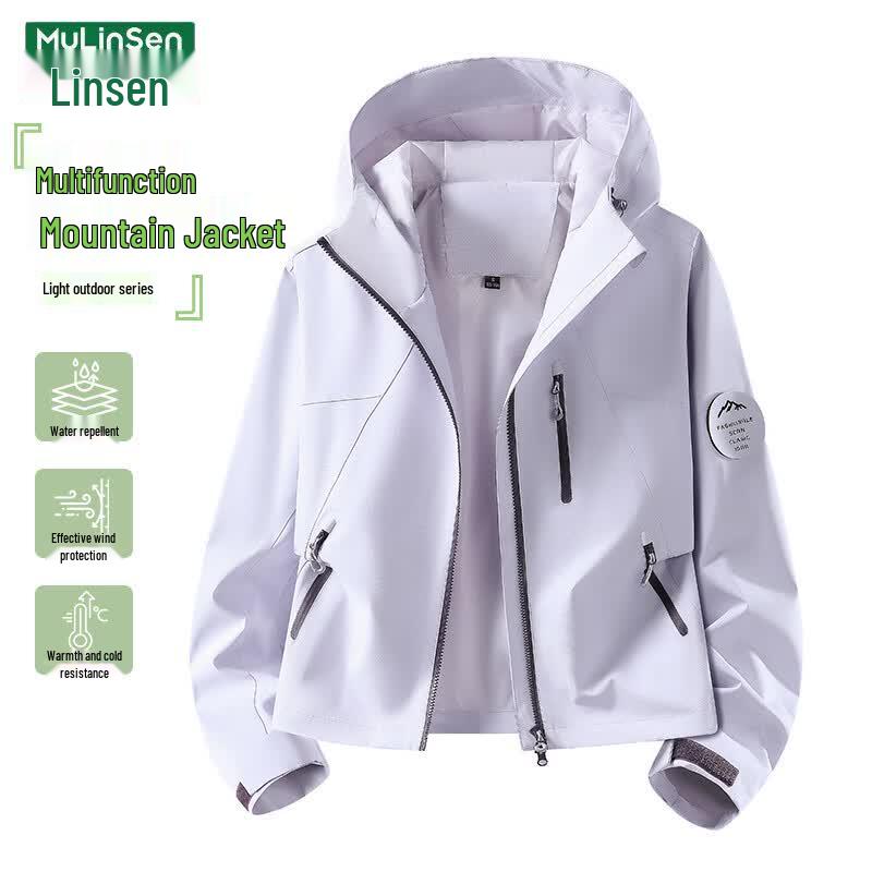 MULINSEN Women's Petite Outdoor Windproof Waterproof Short Jacket