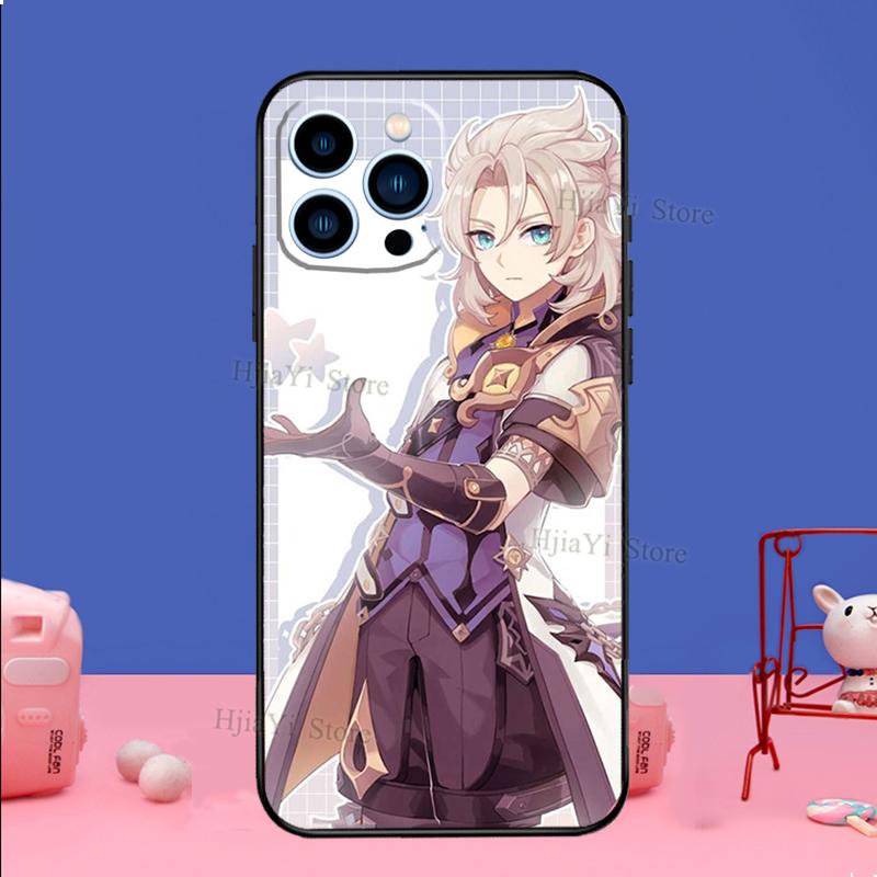 Genshin Impact Albedo Phone Case For iPhone 16 15 11 12 13 14 Pro Max Mini X XS XR Plus SE2 Funda Coque Capa Cover