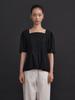 GANISONG Half Moon Neck Blouse_Black