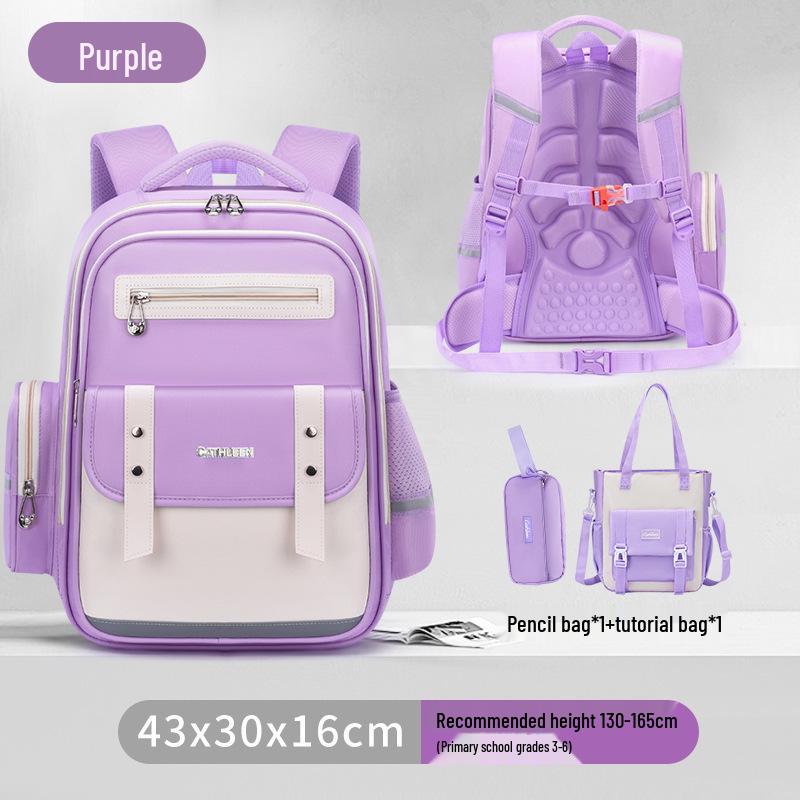 Capybara Oxford Spine-Support Backpack for Grades 1-6: Boys & Girls School Bag