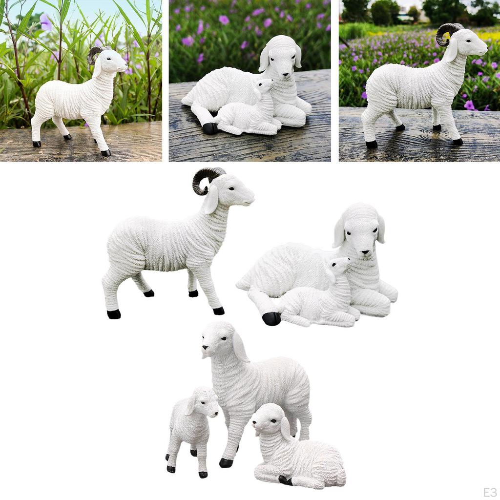 Lamb Model Resin Ornament for Bedroom and Housewarming