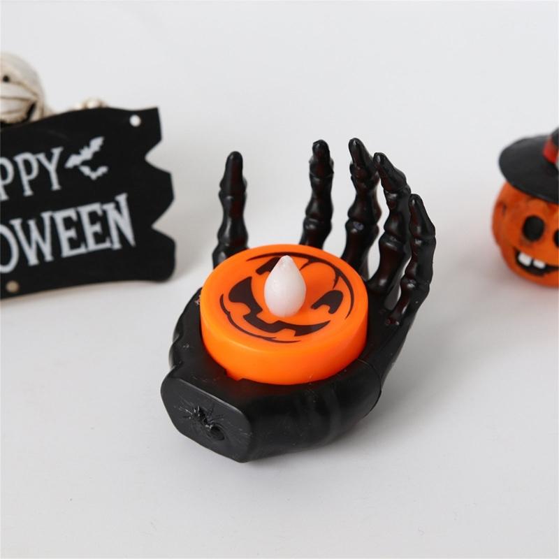 12PCS Skeleton Hand LED Lamp Skeleton Hand Candle Tealight Party Decoration Night Light for Bedroom Window Display