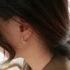 Classic Gold Color Stainless Steel Geometric Circle Hoop Earrings for Women Charm Zircon Korean Zircon Party Accessories Gift