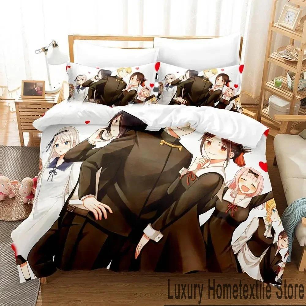 Anime Kaguya-sama Love Is War Bedding Set Duvet Cover Bed Set Quilt Cover Pillowcase Comforter King Queen Size Boys Adult