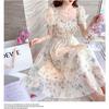 Casual Floral Party Dress Summer White Chiffon Long Dress Elegant Short Sleeve Fairy Dresses For Women Clothing Vestidos
