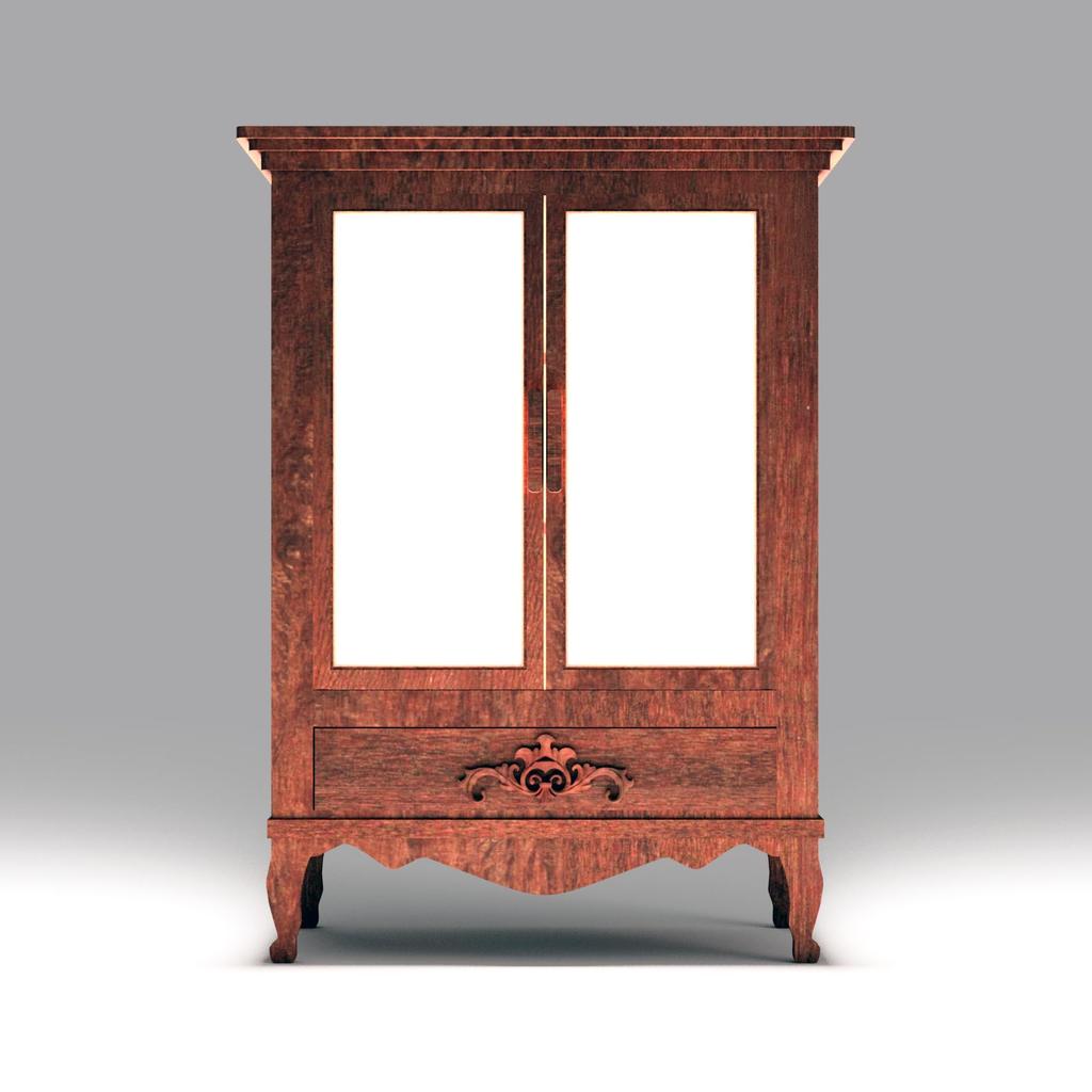 Miniature Glass Cabinet with Celebration Brown PLA 3D Handmade Handmade Wooden Furniture Lettering, Design, Sculpture, 1/6 Scale, Dollhouse, Blythe,