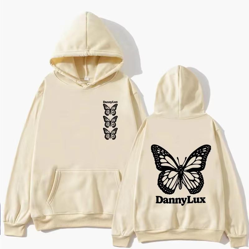 Autumn/Winter Korean Dannylux - Men's and Women's Long Sleeve Butterfly Pattern Hoodie Fashion Hip Hop Clothing New Sportswear