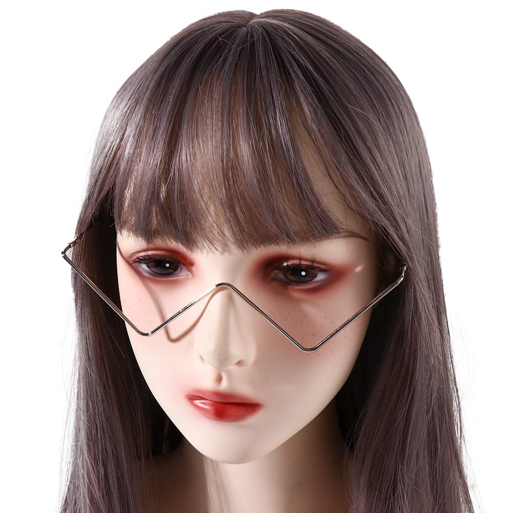 Eyewear Decoration Gold Fake Glasses Glasses Frame Triangle Glasses Frame Rhinestones Glasses Frame