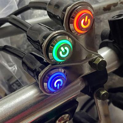 LED Motorradschalter Wasserdicht 12V Nebelscheinwerfer Lampen Motorrad Hupe Druckknopf