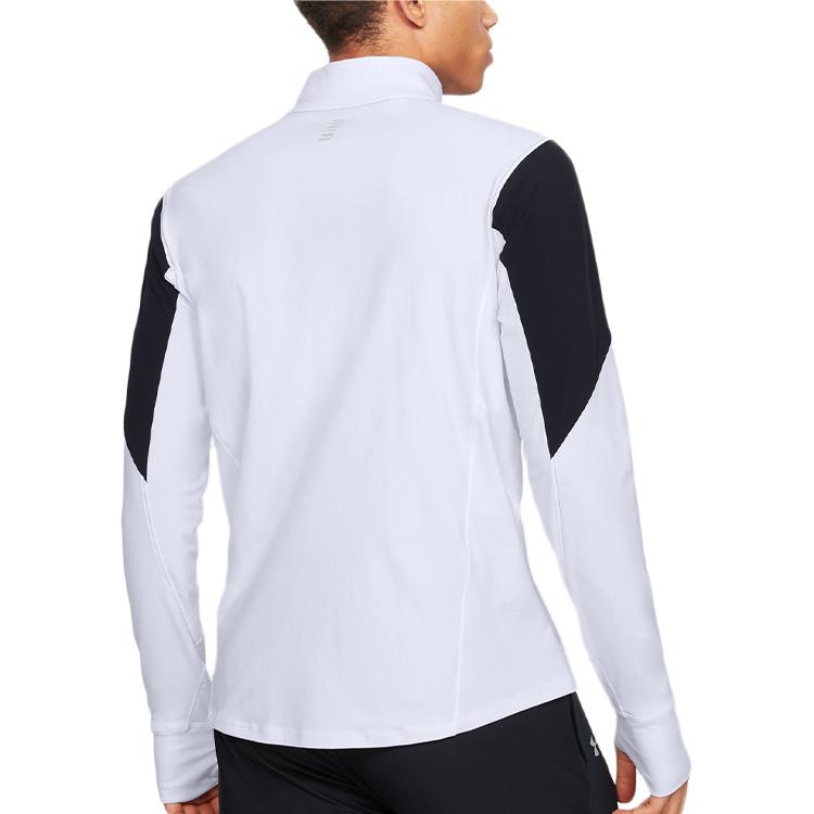 UA 12 Zipper Running Long Sleeve Sports Shirt Men Tops White 1326595-100