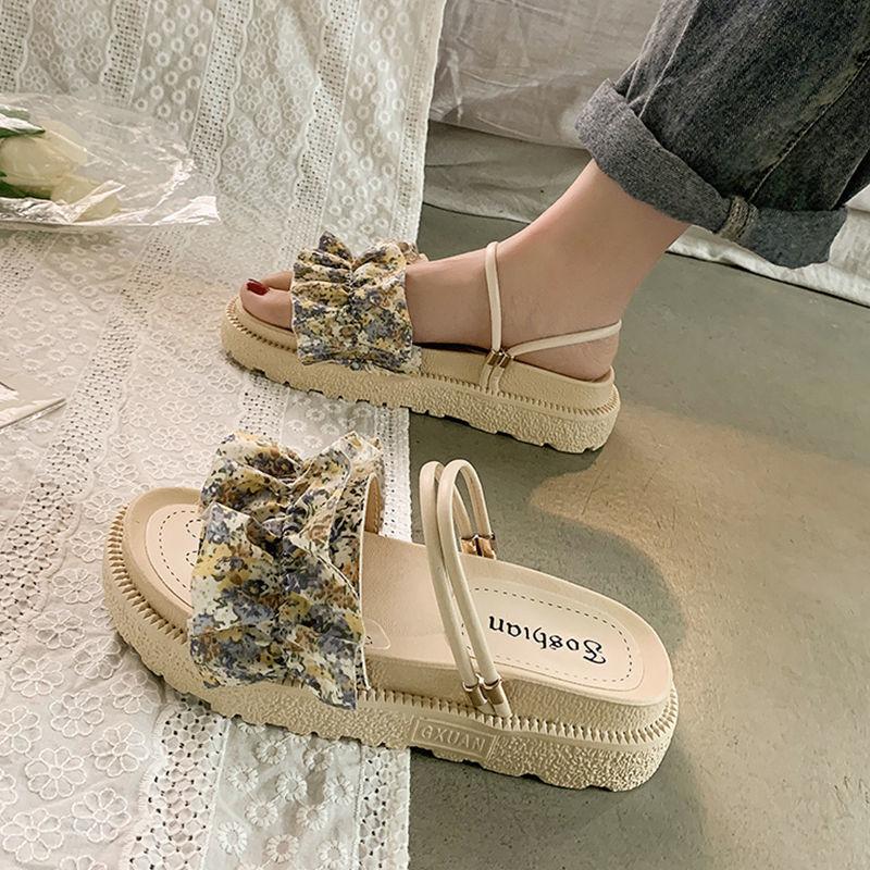 Roman Style Outdoor Open Toe Woman Shoes Round Tip Platform Sandals for Women Luxury 2025 Summer on Offer Footwear Korea Sandal