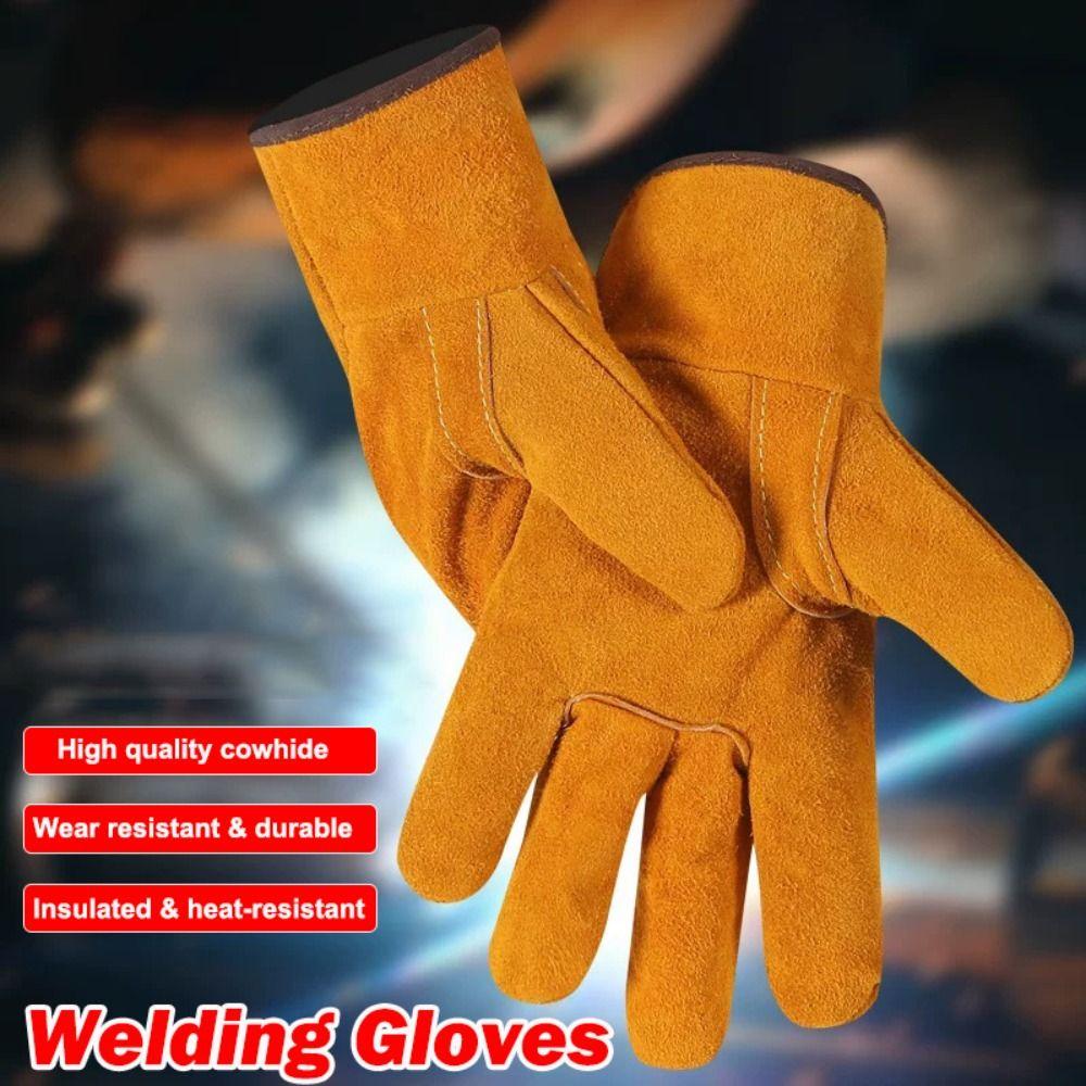 Cowhide Labor Gloves Soft Mechanic Glove New Security Protection  Hunting