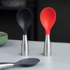 Cooking Stainless Steel Stand-up Silicone Anti-rust Rice Scooper Rice Paddle Spatula Serving Spoons