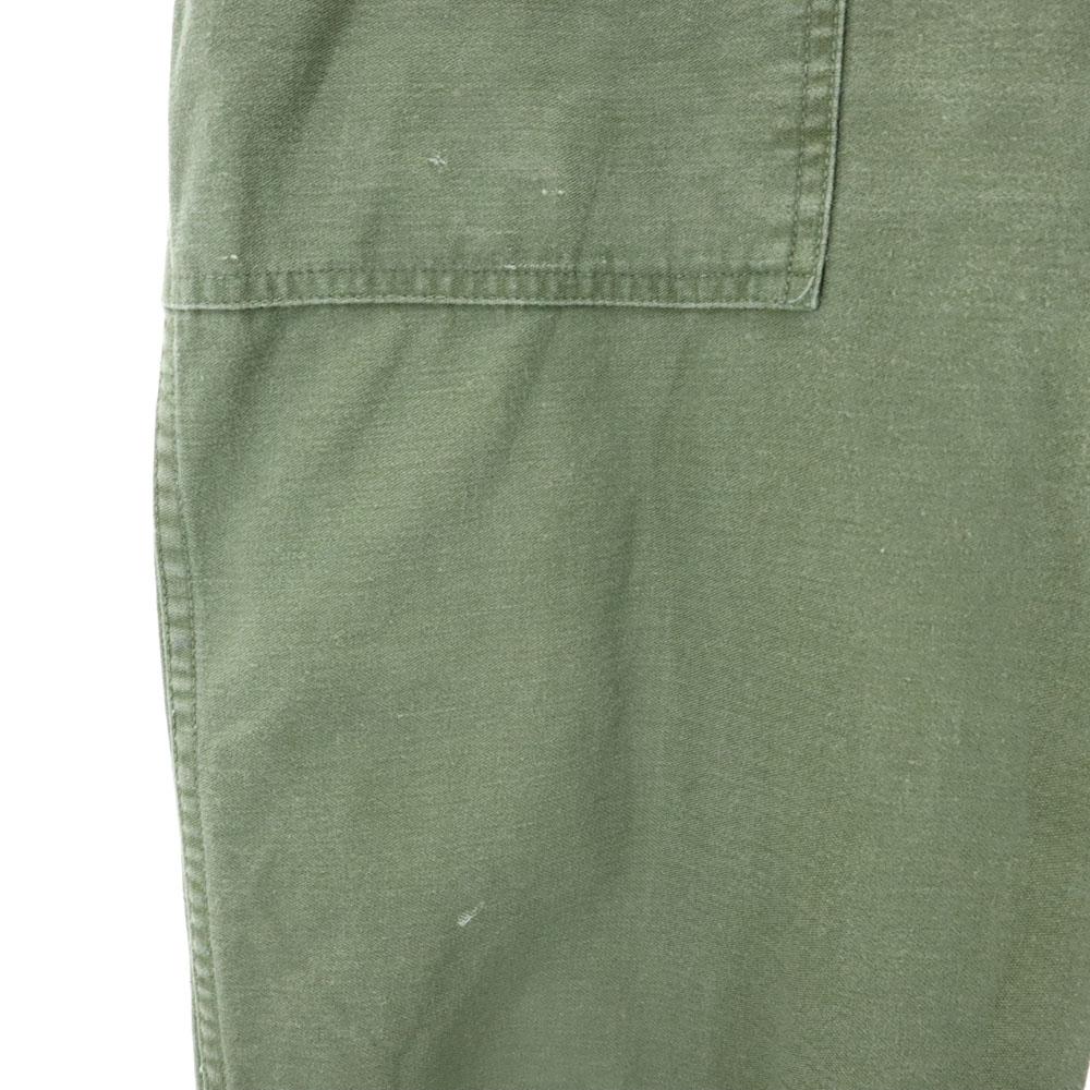 US ARMY 70s DSA Vintage Cotton Satin Baker Pants W30 Military Button Fly Men's Used