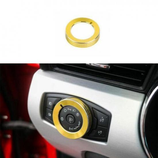 For Ford Mustang 2015- Golden Function Control Button Button Trim Aluminum