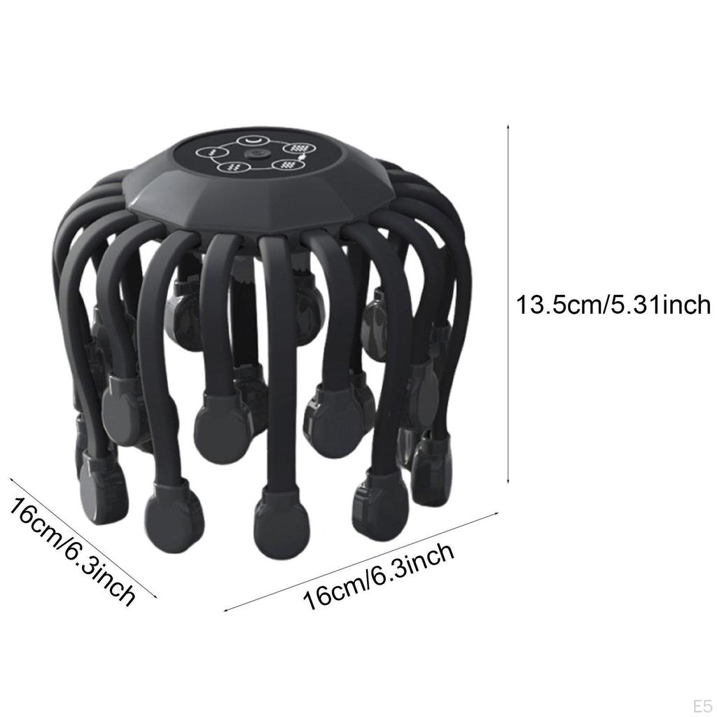 Head Massager Easy Use Gift Relaxation 5 Adjustable Modes Soft Octopus Claws