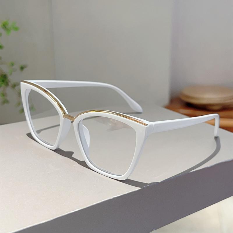 Oversized Cat Eye Glasses Women Fashion Vintage Candy Color Rim Eyewear Trendy Chic Design Blue Light Blocking Eyeglasses