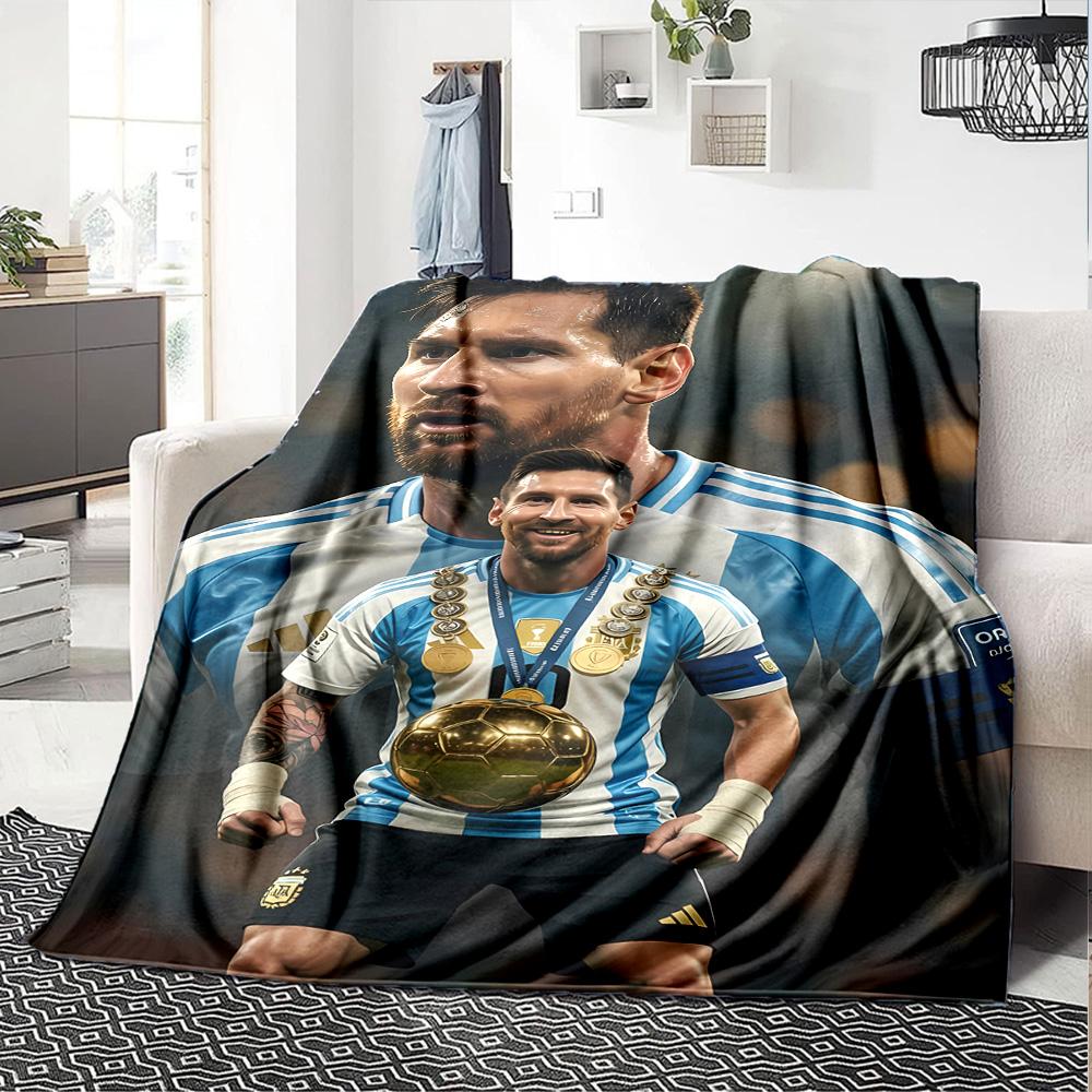 Pink Stripes Soccer Star Blanket Comfortable Perfect for Bed Chair Livingroom All-Season Use Digital Print Best Holiday Gift for Friends Family