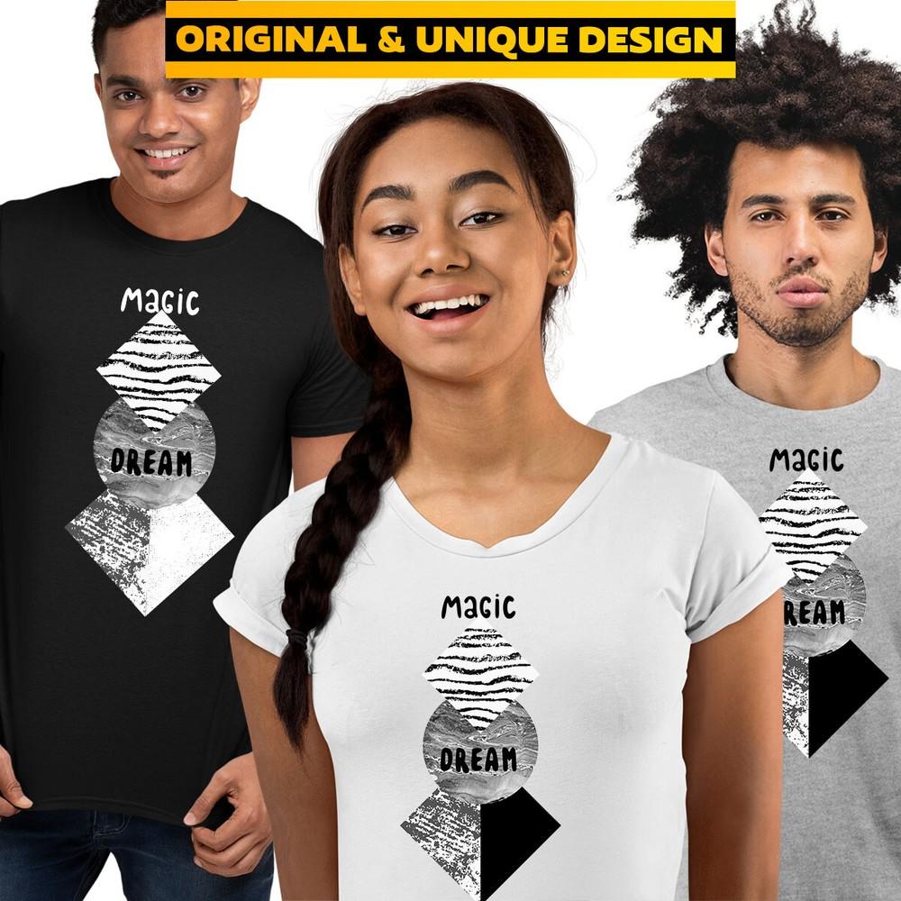 MagicDream Abstract geometry shapes with watercolor and grunge Unisex TShirt L