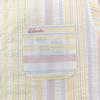 Takihyo EDWIN Short Sleeve Pajama Cotton Soccer Check and Stripe Short Cropped Shirt Yellow Women's Set, Blend, Pattern, Open-Front, Sleeves, Pants,