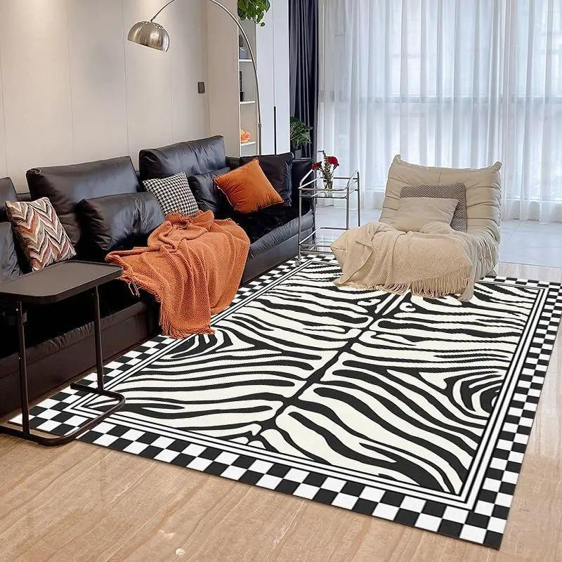 Modern Geometric Pattern Rug Minimalist Style Living Room Carpet Stylish Home Decor for Contemporary Spaces 40x60cm