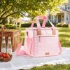 Insulation Lunch Bag, Leakproof Portable Cooler Tote Bag, Large Capacity Lunch Bag with Crossbody Strap, Portable Picnic Lunchbox for Outdoor Parties