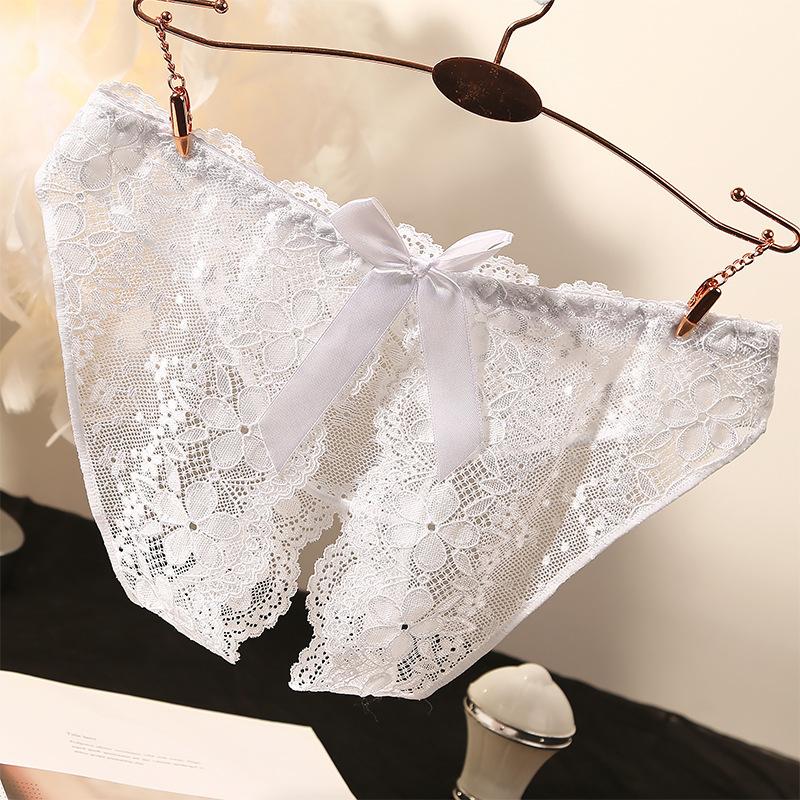 Panties female sexy charming lace open crotch free transparent large size temptation low waist Japanese large size briefs