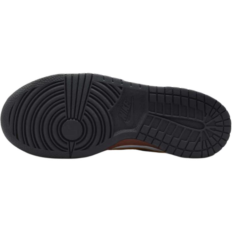 New Nike Dunk Abrasion Resistant Low Top Kids' Skateboarding Shoes White/Black/Animal Brown Teenagers HQ9294-100