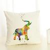 Creative Cartoon Elephant Cushion Cover Cotton Linen Elephant Printing Pillow Case For Sofa Home Decoration Almohada Zt89