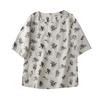 Floral Cotton Linen Mid-Sleeve Round Neck T-Shirt - Artistic Retro Style, Summer 2025 Arrival