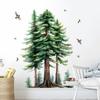 Nature-inspired Redwood Forest Wall Stickers, Fresh Botanical Scene Self-Adhesive Removable Decals for Home Wall Decoration