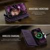 For iPhone/Samsung RFID Blocking Multilayer Wallet Phone Case Purse with 9 Card Slots+Zipper Pocket+Coin Sack Detachable Crossbody Strap + Wrist Strap