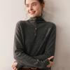 2025 Women's Cashmere Wool High Neck Multi-Button Sweater - Autumn Winter Solid Design