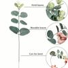 20Pcs Green Color Fake Eucalyptus Plants Bendable Artificial Plants Bouquets  Living Room Decoration