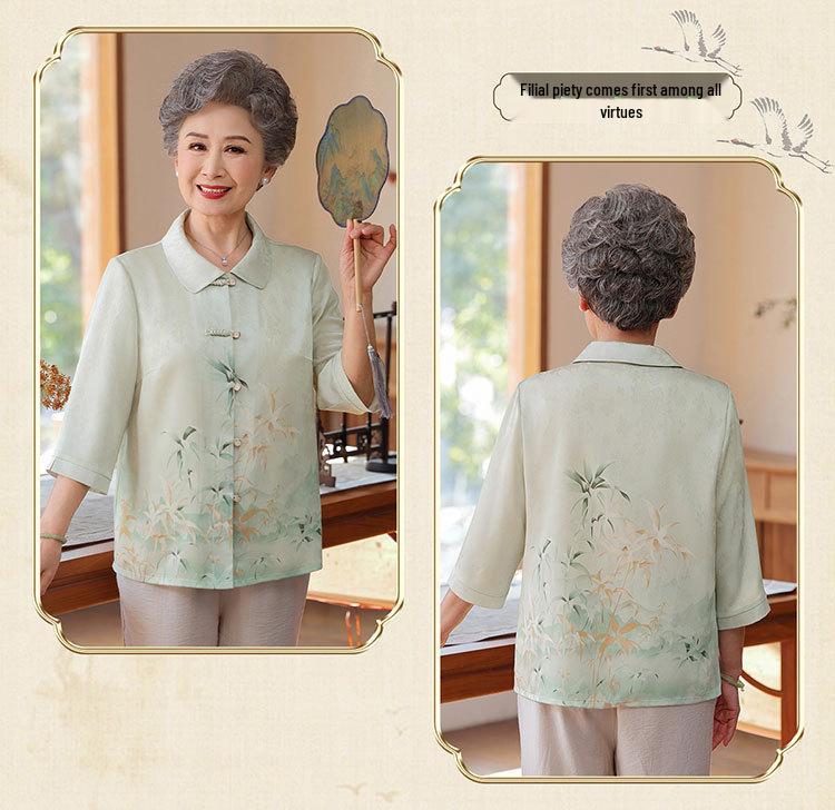 2026 New Summer Mulberry Silk Blouse for Middle-aged & Elderly Women