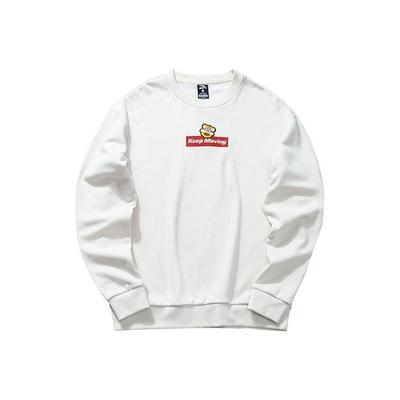 Anta Life Series Long Sleeve Fleece Pullover Sweatshirt Men Tops White 952048729-1