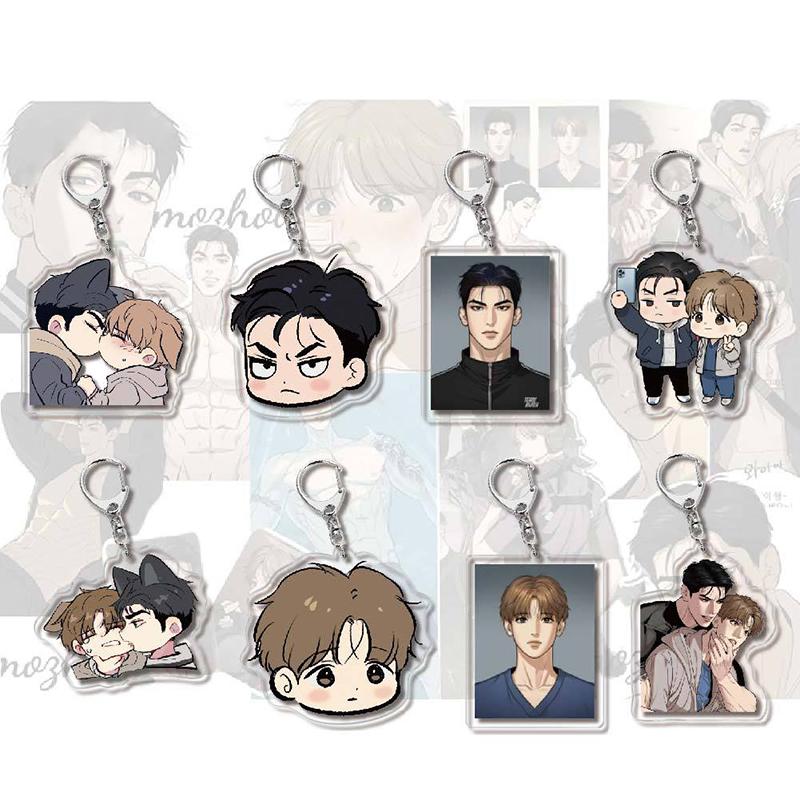 Manwha Jinx Joo Jaekyung Anime Keychain Kim Dan Men Key Chain Women  Creative Cute Figure Acrylic Keyring Pendant Gift