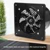 190mm 40W 220V Wall Mounted Exhaust Fan Low Noise Home Bathroom Kitchen Garage Ventilation (Black)