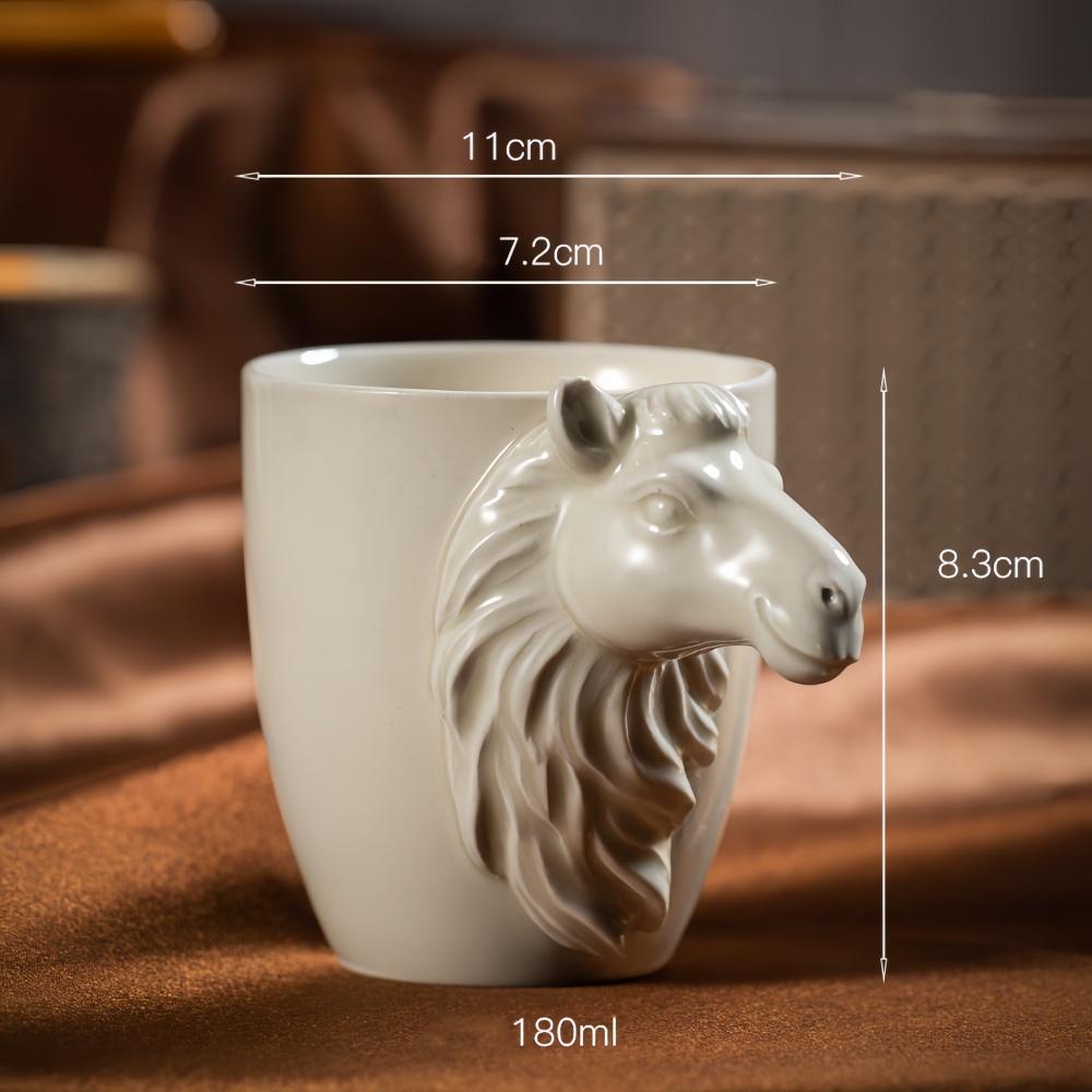 Ceramic Coffee Cup Creative Relief Handle Horse Camel Personality Tea Cup Water Cup High Quality Light Luxury Kitchen CupUtensil